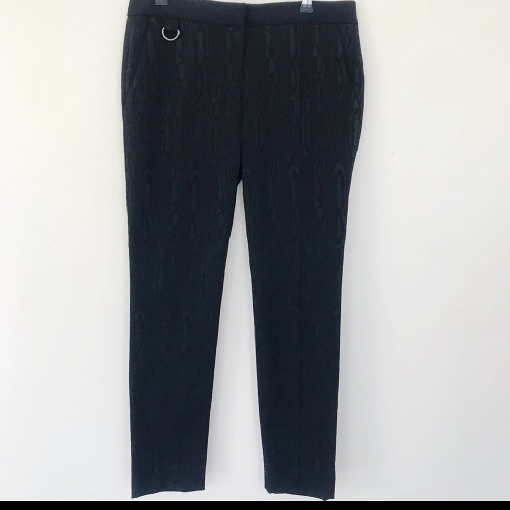 A.L.C Slim Ankle Black Illusion Textured Cropped Pants, Size 8